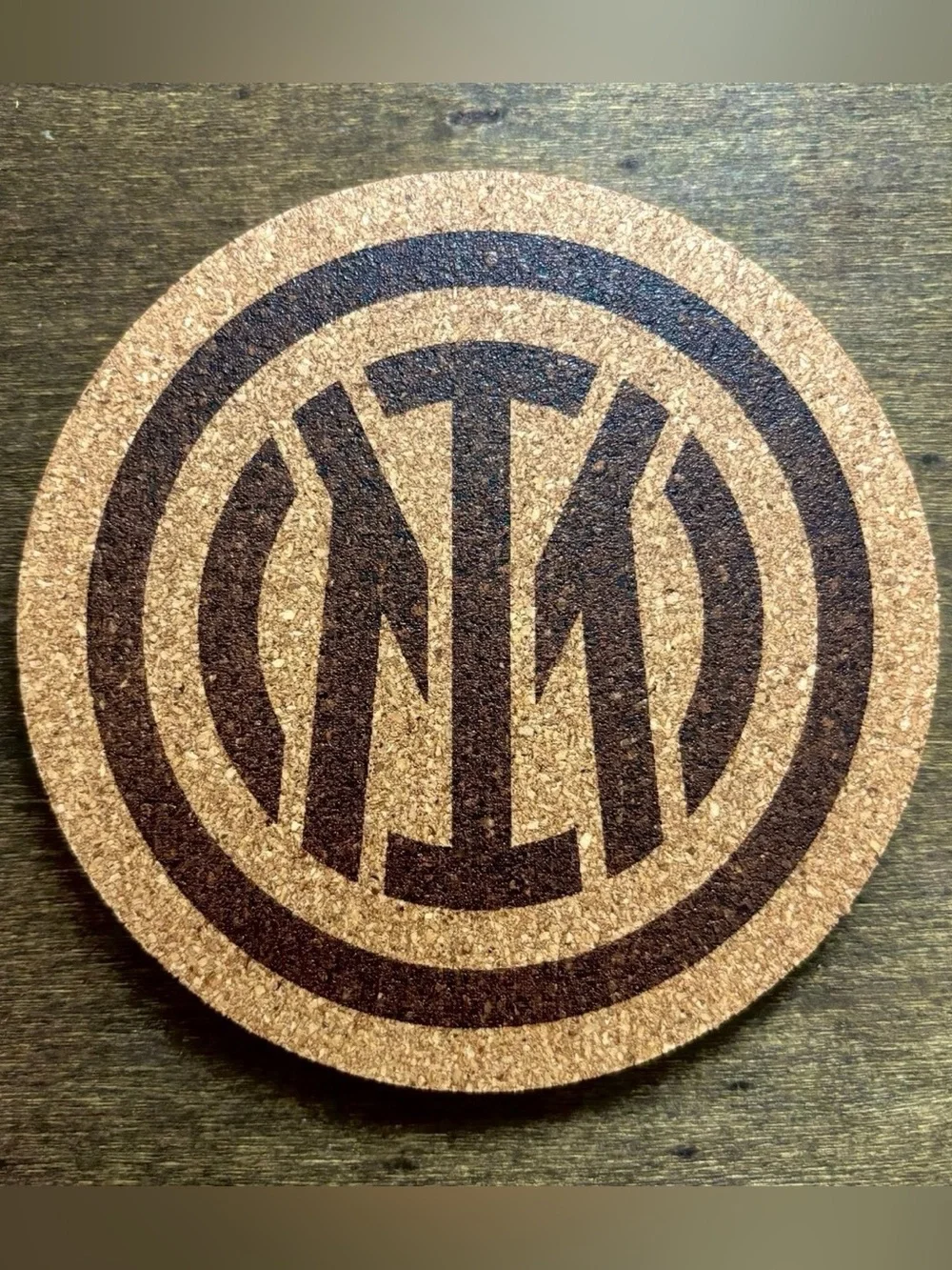 Inter Milan Logo Laser Engraved Cork Coaster